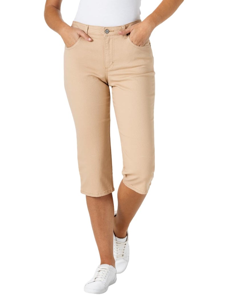 Lee Women's Relaxed Fit Capri Jean CafÃ© 10 - Image 1